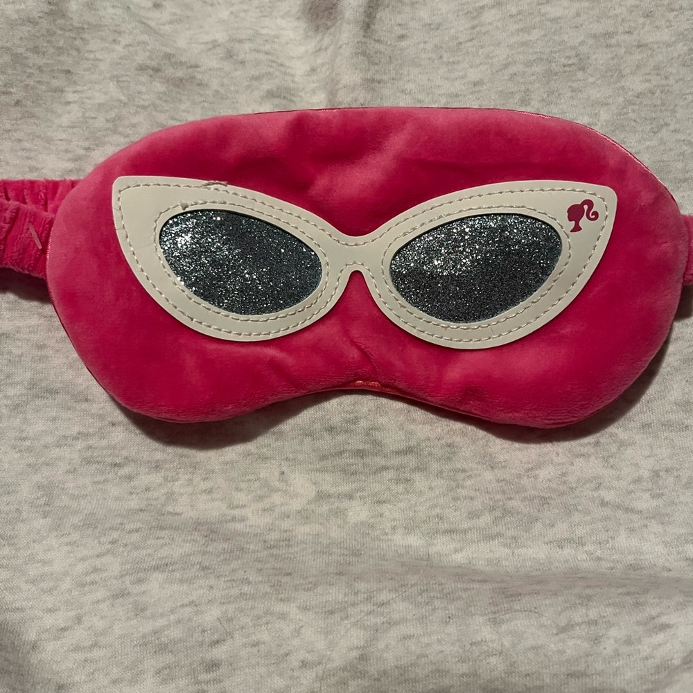 Pink Sleep Mask with Glitter Sunglasses Design Barbie